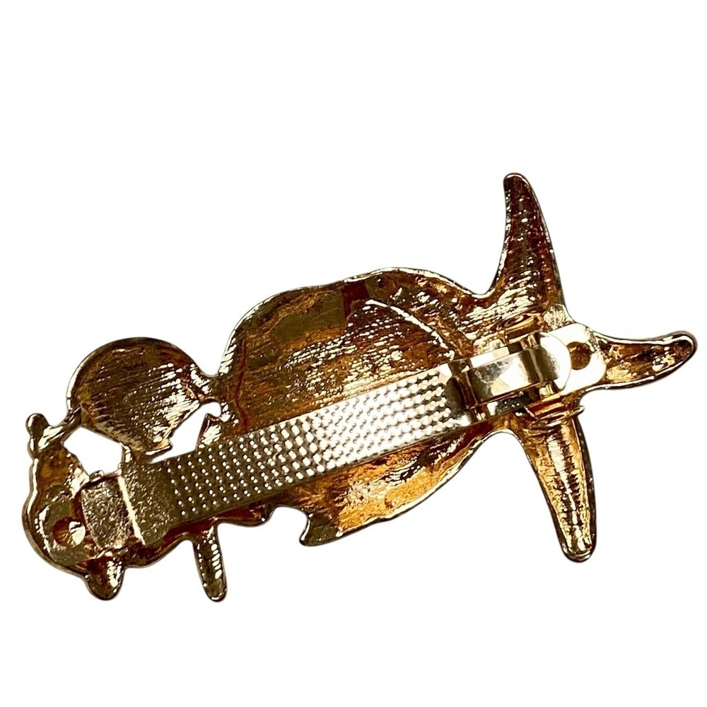 Gold Seashell Starfish Hair Clip Barrette Coastal Beach Nautical Accessory - Picture 3 of 5